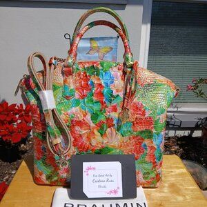 NWT Brahmin Large Duxbury Taffy Melbourne Gorgeous floral print